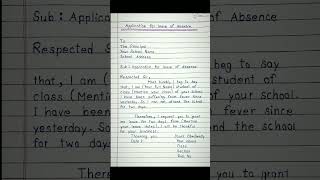 Application for Leave of Absenceleave Application Government schoolHandwritten Application Leave [upl. by Nivlem]