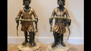 Italian Venetian Blackamoor Stand Figurine [upl. by Annuahs]