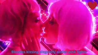 Blondes kissing elegantly under pink lights [upl. by Aciretehs]