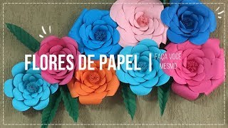 DIY  FLORES DE PAPEL  PASSO A PASSO  Thina Caroline [upl. by Nojad]