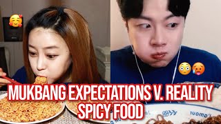 mukbang expectation vs reality SPICY FOOD [upl. by Ayor553]