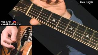 HAVA NAGILA Acoustic Guitar Lesson  TAB by GuitarNick [upl. by Dillie]