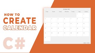 PART 1  How To Create a Calendar in CNET Windows Form using UserControl [upl. by Joash]