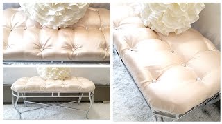 DIY Furniture Makeover  DIY Tufted Bench [upl. by Alla]