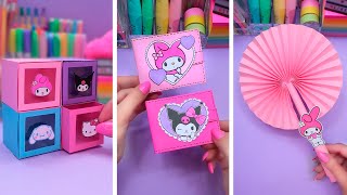 Easy paper craft ideas SANRIO compilation  Paper crafts  Paper DIY  School crafts  Paper tricks [upl. by Liauqram]