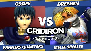 Gridiron Gateway 2024  Ossify Marth Vs Drephen Sheik Smash Melee  SSBM [upl. by Winnie301]