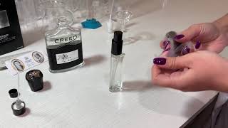 The process of decanting Creed Aventus perfume for different bottles [upl. by Aidnis967]