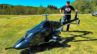 WORLD´S LARGEST RC AIRWOLF BLACK BELL222 ELECTRIC SCALE 135 MODEL HELICOPTER FLIGHT DEMONSTRATION [upl. by Otila]