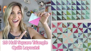 10 Awesome Half Square Triangle Quilt Layouts [upl. by Akiret]