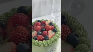 Immersion Matcha Raspberry Cake🍵🍓shorts asmr cake [upl. by Ydnew79]