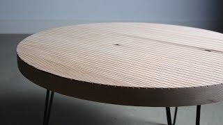 Building a Round Patterned Coffee Table  DIY Woodworking [upl. by Aloel38]