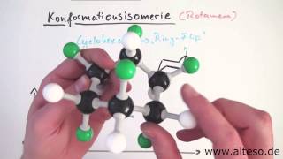 Konformationsisomerie Teil 3 Inversion der Sesselkonformation quotRingFlipquot bei Cyclohexan [upl. by Annua242]