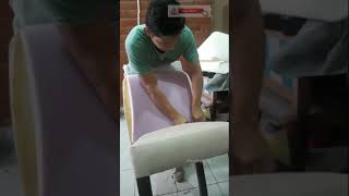 Como Tapizar una silla con asiento y respaldarquotCOPETAquot [upl. by Kcitrap]