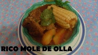 RECETA DE RIQUISIMO MOLE DE OLLA  LOS ANGELES COCINAN [upl. by Hayimas558]