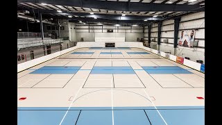 Henk Ruys Soccer Centre Pulastic Flooring Installation  Saskatoon Pickleball [upl. by Nnaarat]