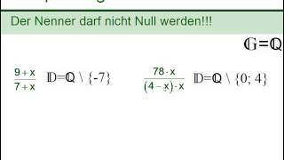 Definitionsmenge bei Bruchtermen  wwwmathevideocom [upl. by Nyberg]