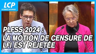 Budget de la sécurité sociale 2024  la motion de censure de LFI est rejetée  30102023 [upl. by Naomi378]