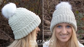 HOW to CROCHET an EASY WINTER HAT  Simple Textured Beanie by Naztazia [upl. by Atisusej]