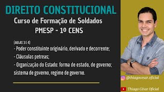 Aulas 3 e 4  Poder Constituinte Cláusulas Pétreas Organização do Estado [upl. by Aleciram]