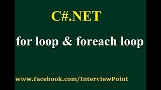 foreach loop in C for loop in CNet  differences between for amp foreach in CNet [upl. by Annabela380]