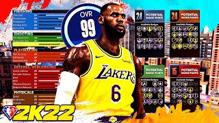 NBA 2K22 LEBRON JAMES BUILD  TWO WAY FACILITATING FINISHER BUILD [upl. by Asil]