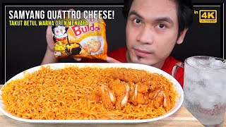 baharu SAMYANG QUATTRO CHEESE Mukbang Malaysia oren menyala ya warna dia 🥵 [upl. by Routh]