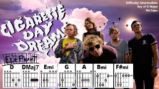 CIGARETTE DAYDREAMS NO CAPO by Cage the Elephant Intermediate Guitar Chord amp Strum PlayAlong [upl. by Godber]