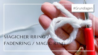 SCHNELL und EINFACH  Fadenring  Magic Ring mit 6 festen Maschen häkeln  Magischer Ring [upl. by Artemis]