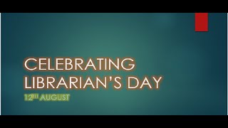 CELEBRATING LIBRARIAN’S DAY  Dr SR Ranganathan  Teacher Librarian [upl. by Anyahc]