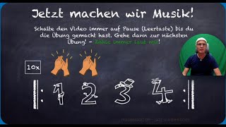 Grundlagen des Rhythmus Zählen Klatschen und Wiederholungszeichen in der Bläserklasse Lektion 2 [upl. by Aveer]