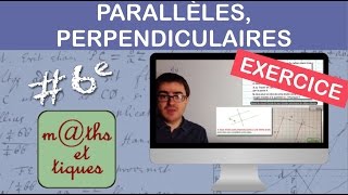 EXERCICE  Construire des droites parallèles et des droites perpendiculaires  Sixième [upl. by Ohce]