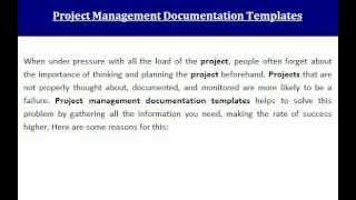 Project Management Documentation Templates [upl. by Denoting]