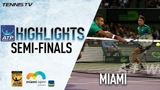 Highlights Federer Wins Epic Over Kyrgios Nadal Tops Fognini in Miami SFs [upl. by Avie]