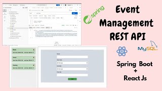 Spring boot REST API  Event Management  React Js  part1 [upl. by Giardap714]