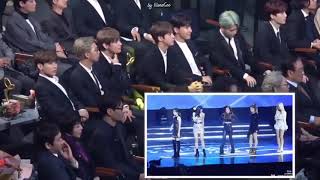 BTS reaction to Red Velvet at PCAA 181028 [upl. by Lowrie]