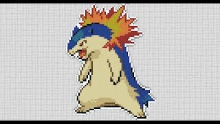 19 Minecraft pixel art Pokemon quotTyphlosionquot [upl. by Assillam351]