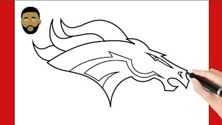 How To Draw Denver Broncos football logo  American football game [upl. by Alyl]