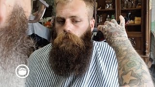 Massive Thick Beard gets Trimmed at the Barbershop [upl. by Melli]