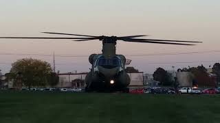 Chinook CH47F Taking off from Collins Aerospace [upl. by Rois]