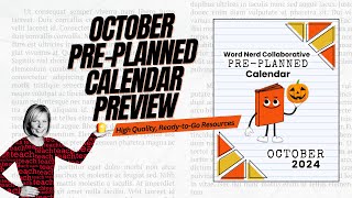 2024 October Pre Planned Calendar Preview Video [upl. by Ennairak]