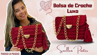 BOLSA DE CROCHÊ  Linda fácil e rápida de fazer  BOLSA de Luxo  Passo a Passo  Como Fazer Pap [upl. by Lenroc720]