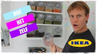 DIY IKEA VOORRAADKAST VOORRAAD POTTEN OPBERGEN KEUKEN ORGANISEREN  DIY 5 [upl. by Olegna]