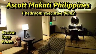 Ascott Makati 1 bedroom executive suite room review and tour Philippines [upl. by Atiuqehs]