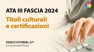 Ata terza fascia 2024 come inserire i titoli culturali e le certificazioni  VIDEO TUTORIAL 57 [upl. by Siuoleoj]