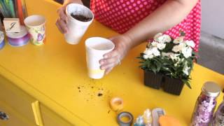 How to Make Flower Pots From Foam Cups  Craft Project Tips [upl. by Ahlgren]