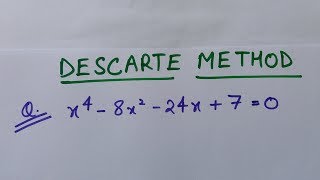 DESCARTE METHOD  MATHEMATICS [upl. by Eizle733]