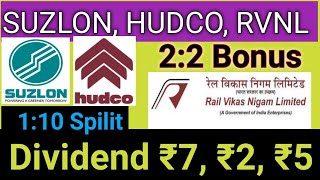 Suzlon Energy Ltd  Hudco Rvnl • Stock Declared High Dividend Bonus Split in September 2024 [upl. by Inanak485]