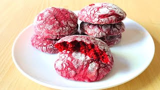 Red velvet cookies  Cookies recipe easy tasty  Red velvet cookies tasty [upl. by Frankhouse]