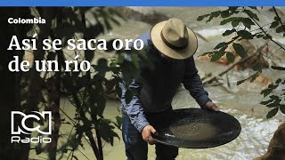 Minero artesanal nos enseñó a sacar oro de un río en California Santander [upl. by Rama]