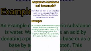 Amphoteric Substance And its Example amphotericsubstance [upl. by Norby904]